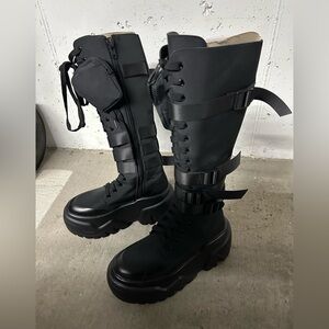 Rave Platform Combat Boots